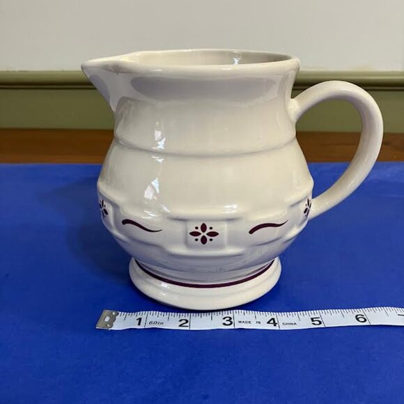 Longaberger Other - Longaberger Pottery 32 oz. Pitcher Woven Traditions Red